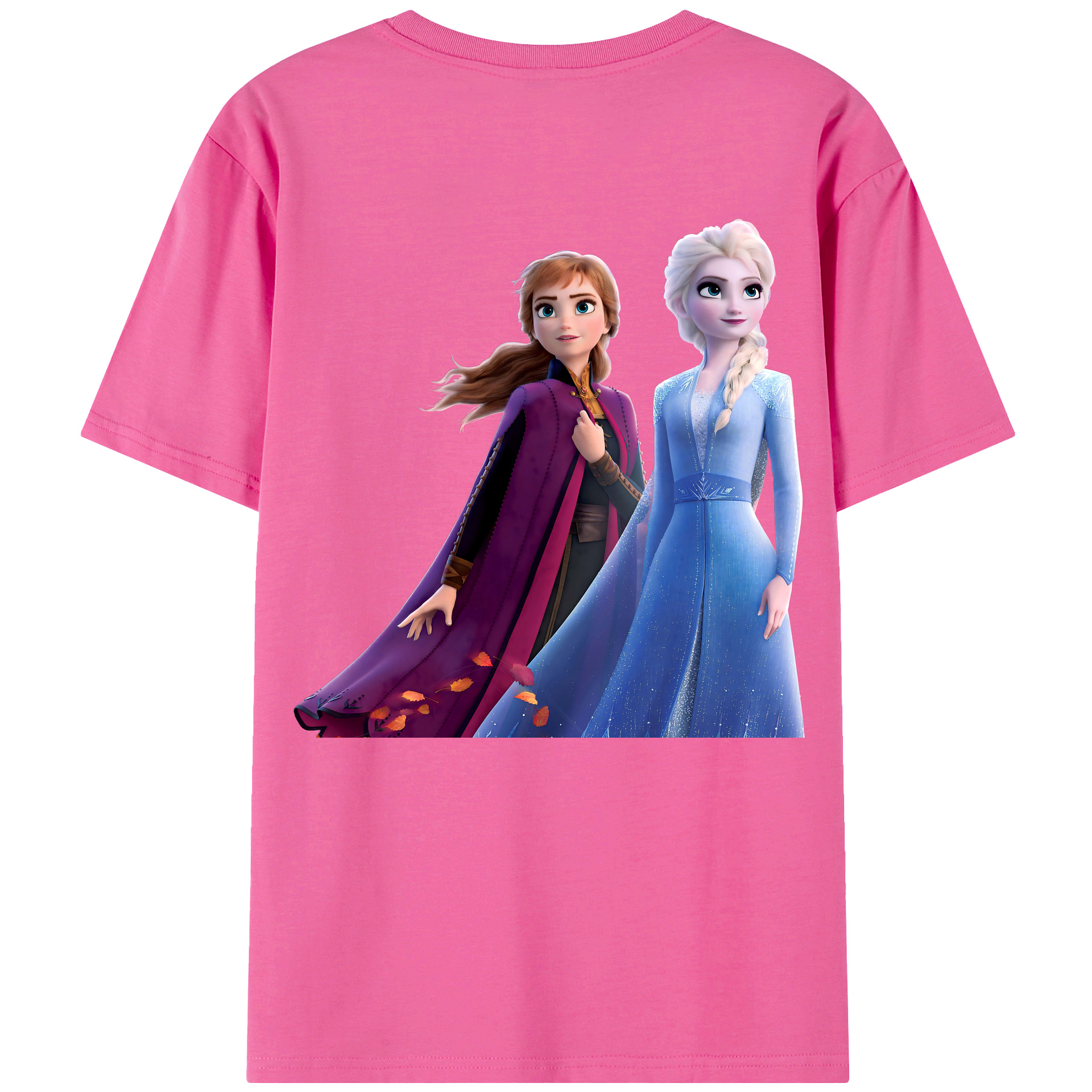 （画像用） アナと雪の女王 アンナ エルサ Frozen Anna Elsa レディース半袖Tシャツ(バックプリント)